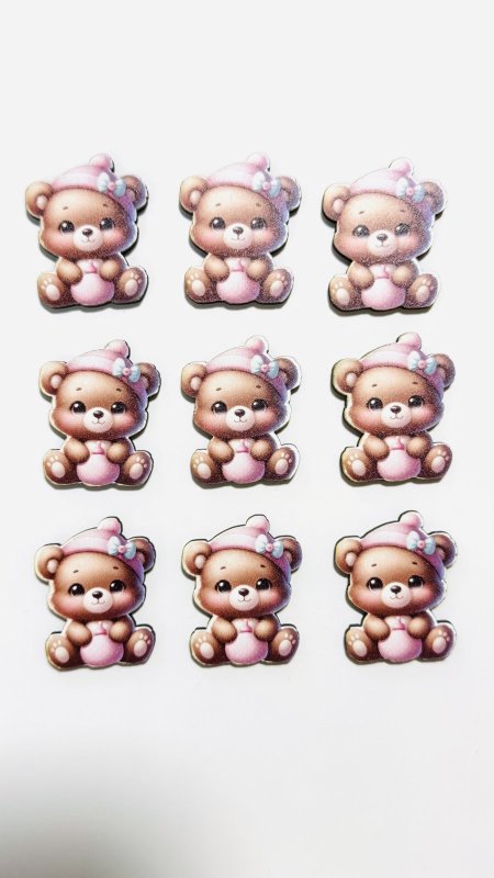 ثيمات خشبية طباعة UV (3.7 سم) ~ 10 قطع ~