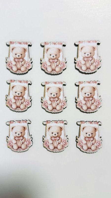 ثيمات خشبية طباعة UV (3.7 سم) ~ 10 قطع ~