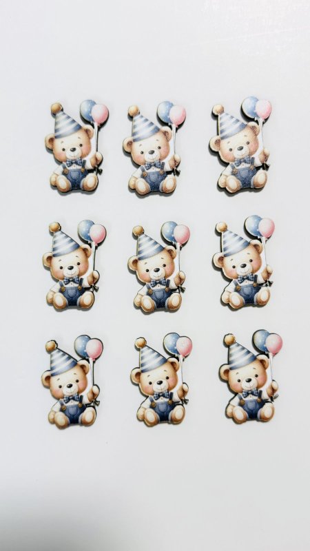 ثيمات خشبية طباعة UV (3.7 سم) ~ 10 قطع ~