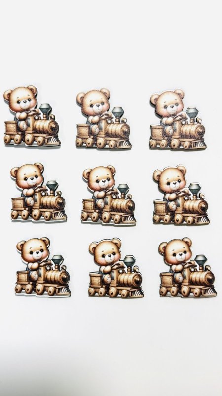 ثيمات خشبية طباعة UV (3.7 سم) ~ 10 قطع ~