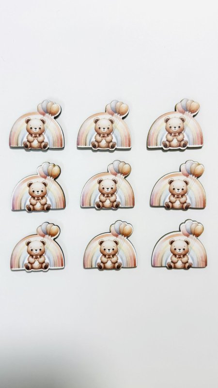 ثيمات خشبية طباعة UV (3.7 سم) ~ 10 قطع ~