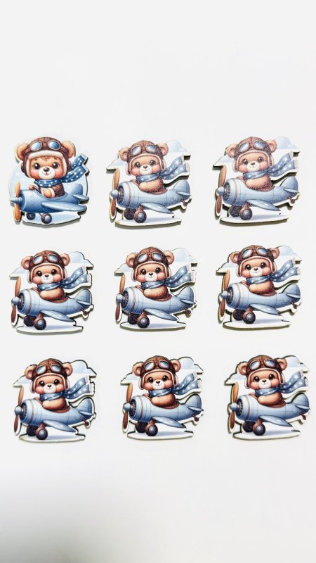 ثيمات خشبية طباعة UV (3.7 سم) ~ 10 قطع ~