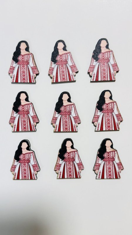 ثيمات خشبية طباعة UV (3.7 سم) ~ 10 قطع ~