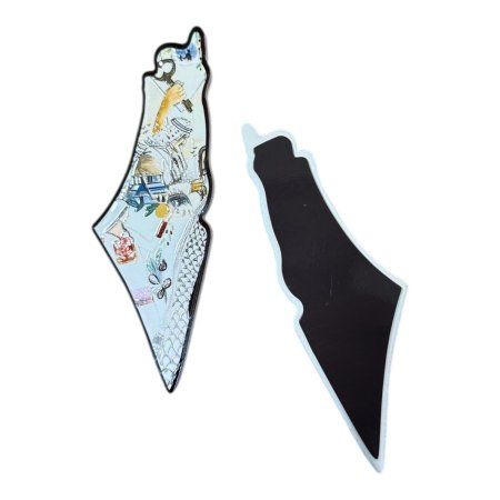 سيراميك خارطة فلسطين مع مغناطيس " مفتاح العودة "