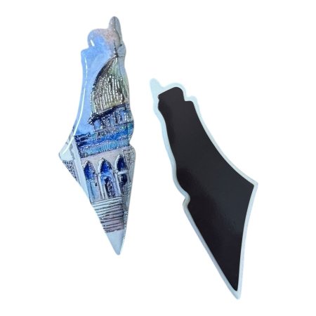 سيراميك خارطة فلسطين مع مغناطيس “ قبة الصخرة "