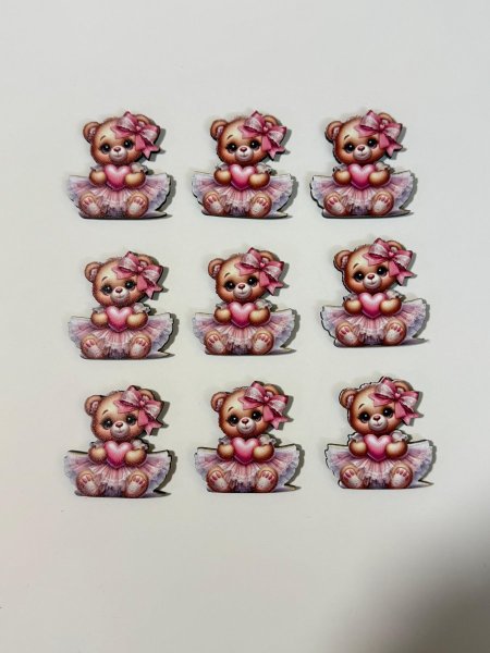 ثيمات خشبية طباعة UV (3.7 سم) ~ 10 قطع ~