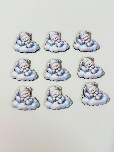 ثيمات خشبية طباعة UV (3.7 سم) ~ 10 قطع ~