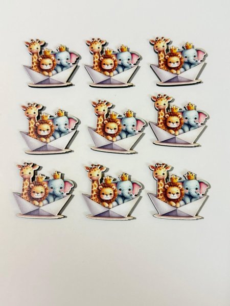 ثيمات خشبية طباعة UV (3.7 سم) ~ 10 قطع ~