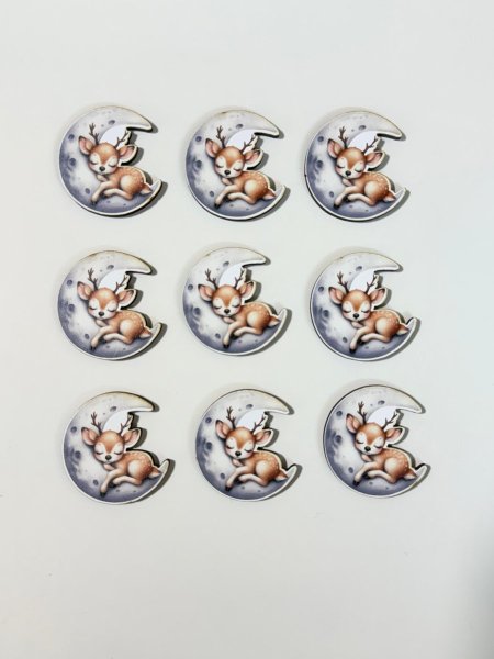 ثيمات خشبية طباعة UV (3.7 سم) ~ 10 قطع ~