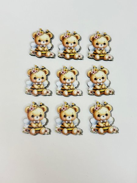 ثيمات خشبية طباعة UV (3.7 سم) ~ 10 قطع ~