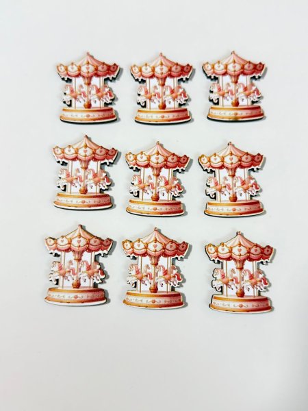 ثيمات خشبية طباعة UV (3.7 سم) ~ 10 قطع ~