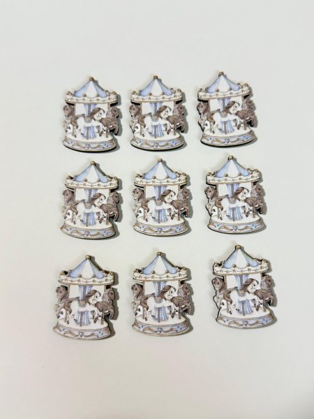 ثيمات خشبية طباعة UV (3.7 سم) ~ 10 قطع ~