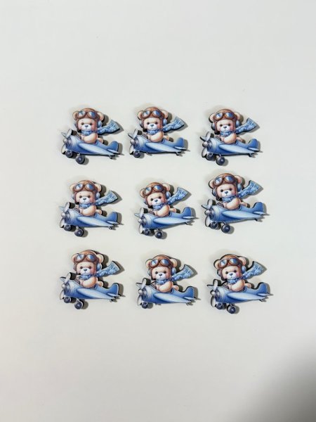 ثيمات خشبية طباعة UV (3.7 سم) ~ 10 قطع ~