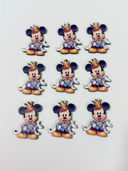 ثيمات خشبية طباعة UV (3.7 سم) ~ 10 قطع ~